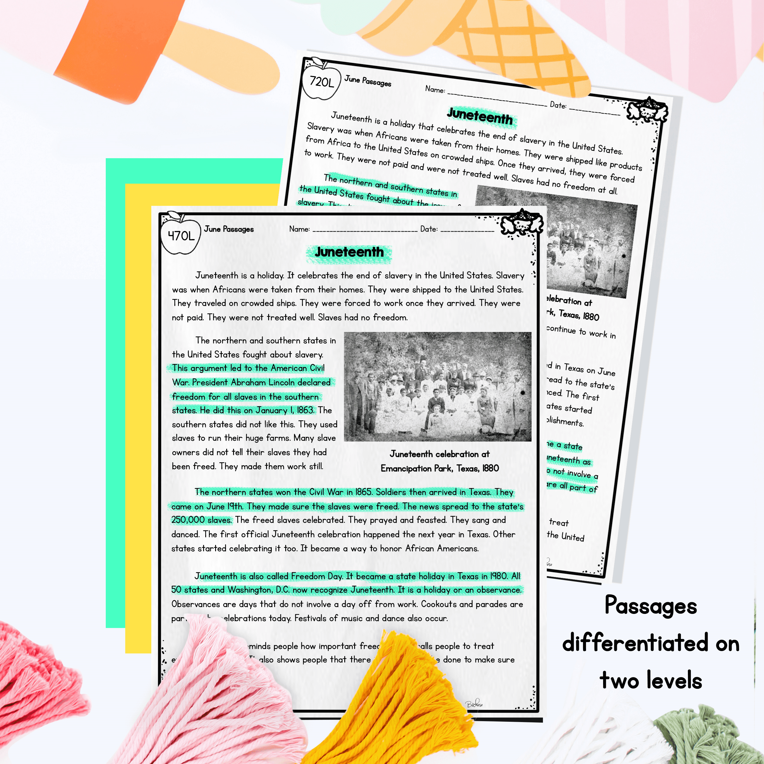 June Lexile Leveled Differentiated Reading Passages - 2nd & 3rd Grade - Image 2