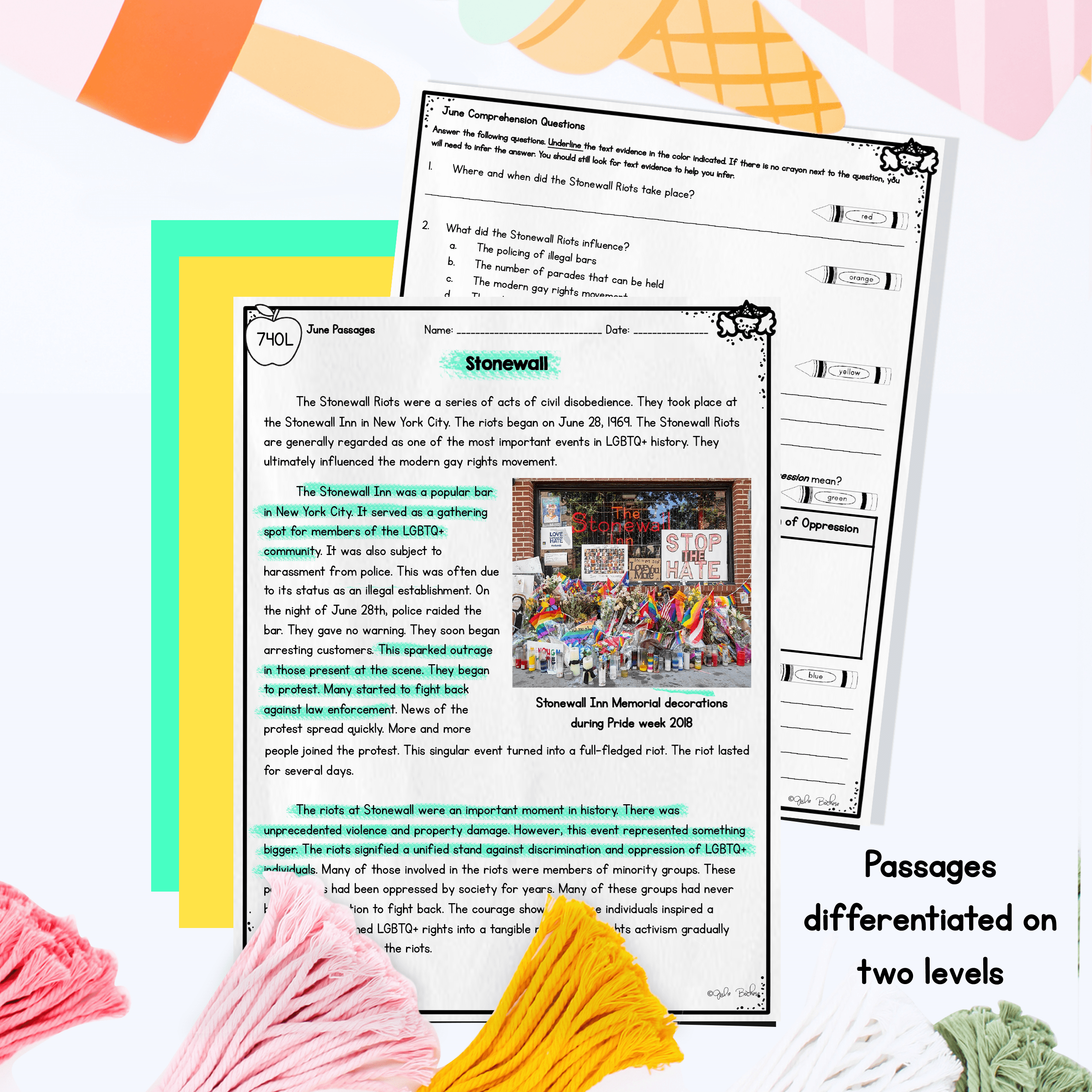 June Lexile Leveled Differentiated Reading Passages - 4th & 5th Grade - Image 2