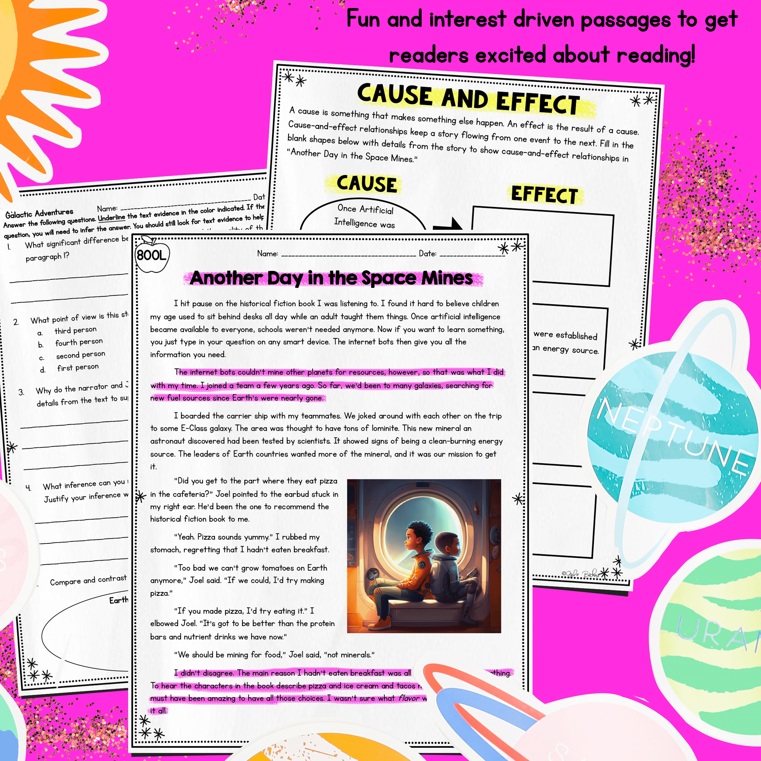 Galactic Adventures Differentiated Reading Comprehension Passages - Image 2