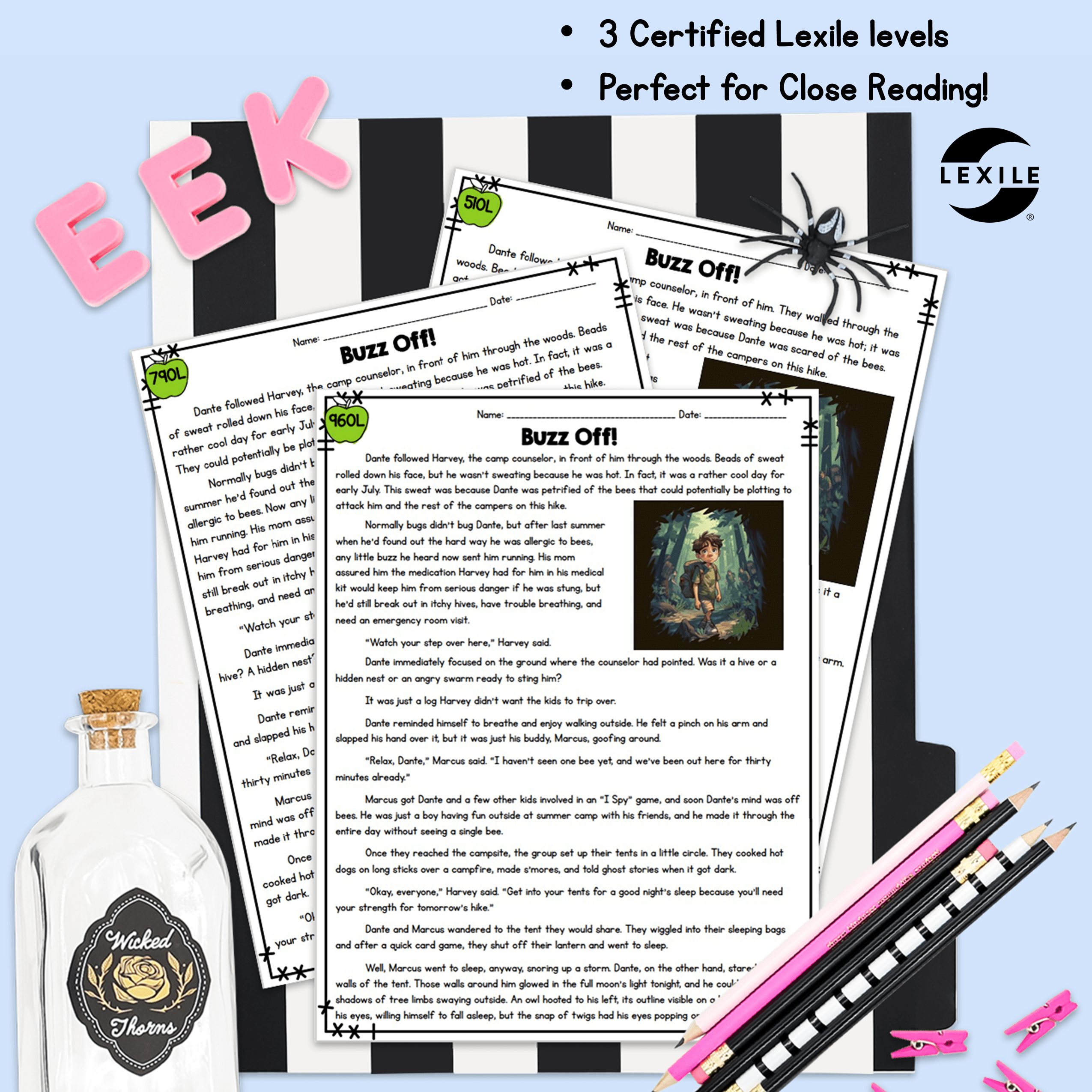 Spooky Stories Differentiated Reading Comprehension Passages Lexile Leveled - Image 3