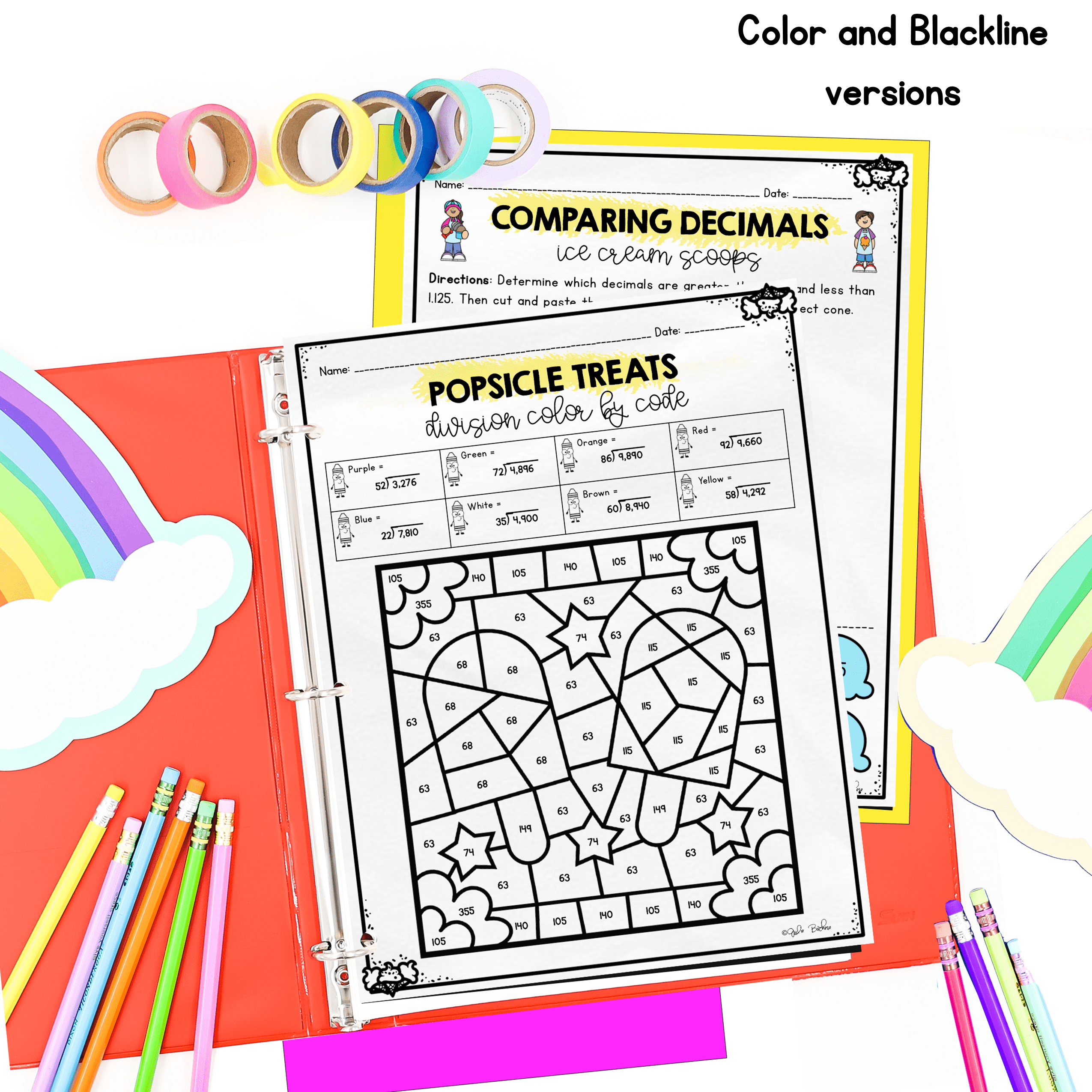 July Themed Math Practice - 5th Grade - Image 2