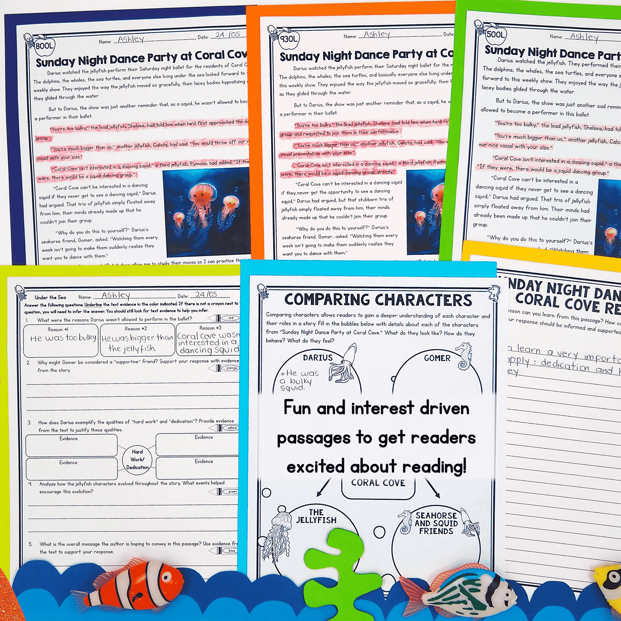 Under the Sea Differentiated Reading Comprehension Passages Lexile Level Fiction - Image 2