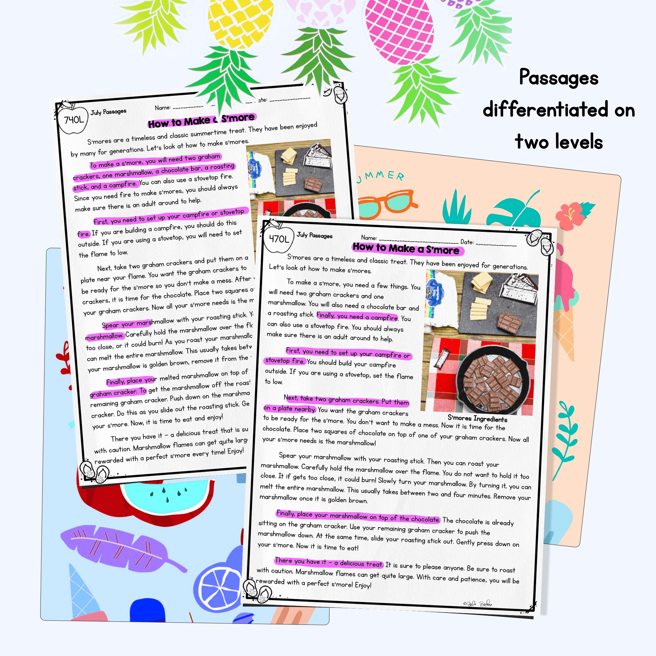 July Lexile Leveled Differentiated Reading Passages - 2nd & 3rd Grade - Image 2
