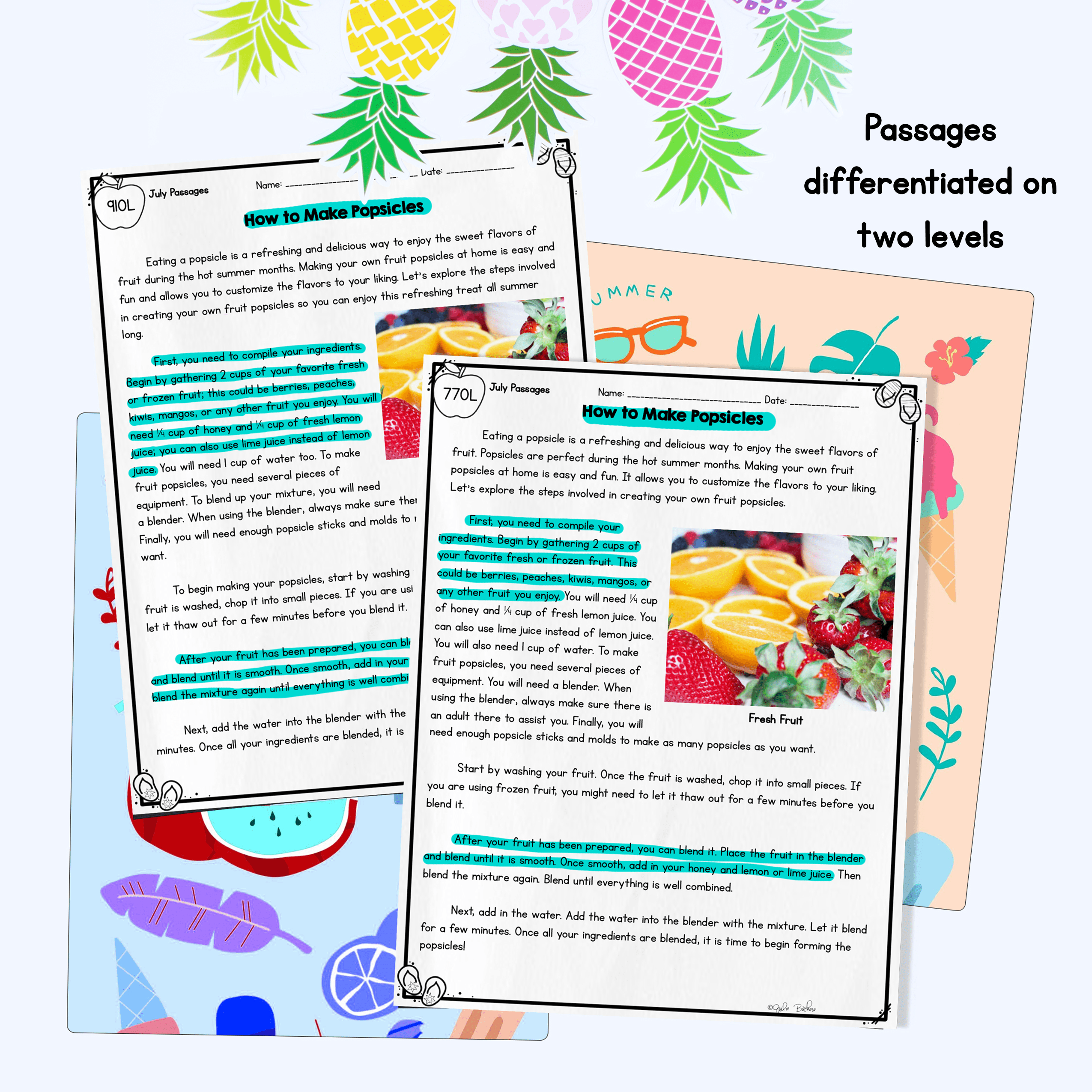 July Lexile Leveled Differentiated Reading Passages - 4th & 5th Grade - Image 2