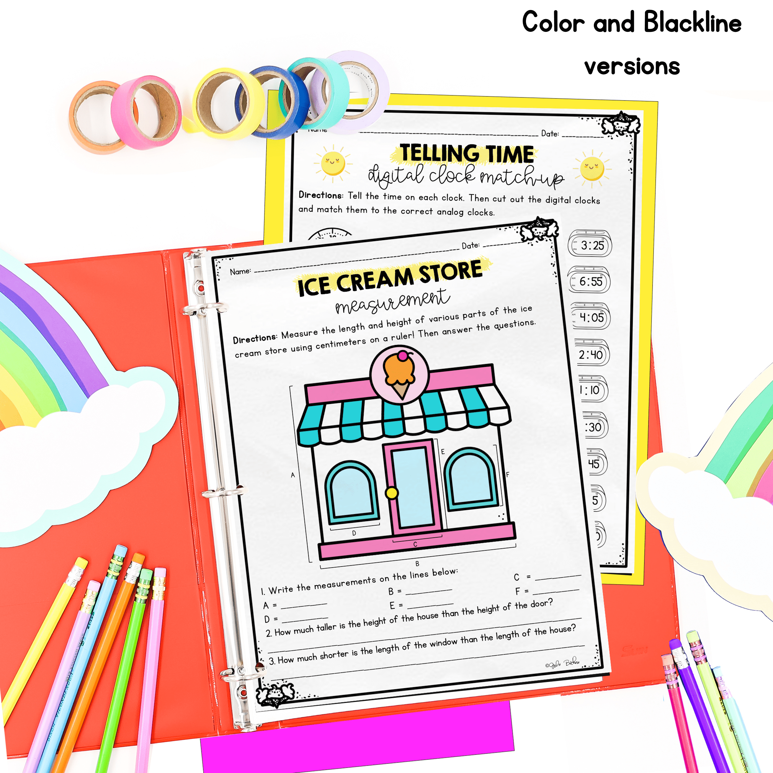 July Themed Math Practice - 2nd Grade - Image 2