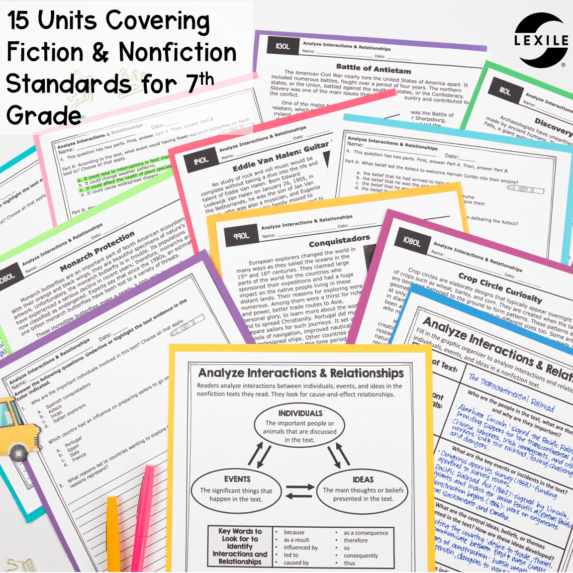 7th Grade Reading Comprehension Growing MEGA Bundle - Lexile Leveled Passages - Image 2