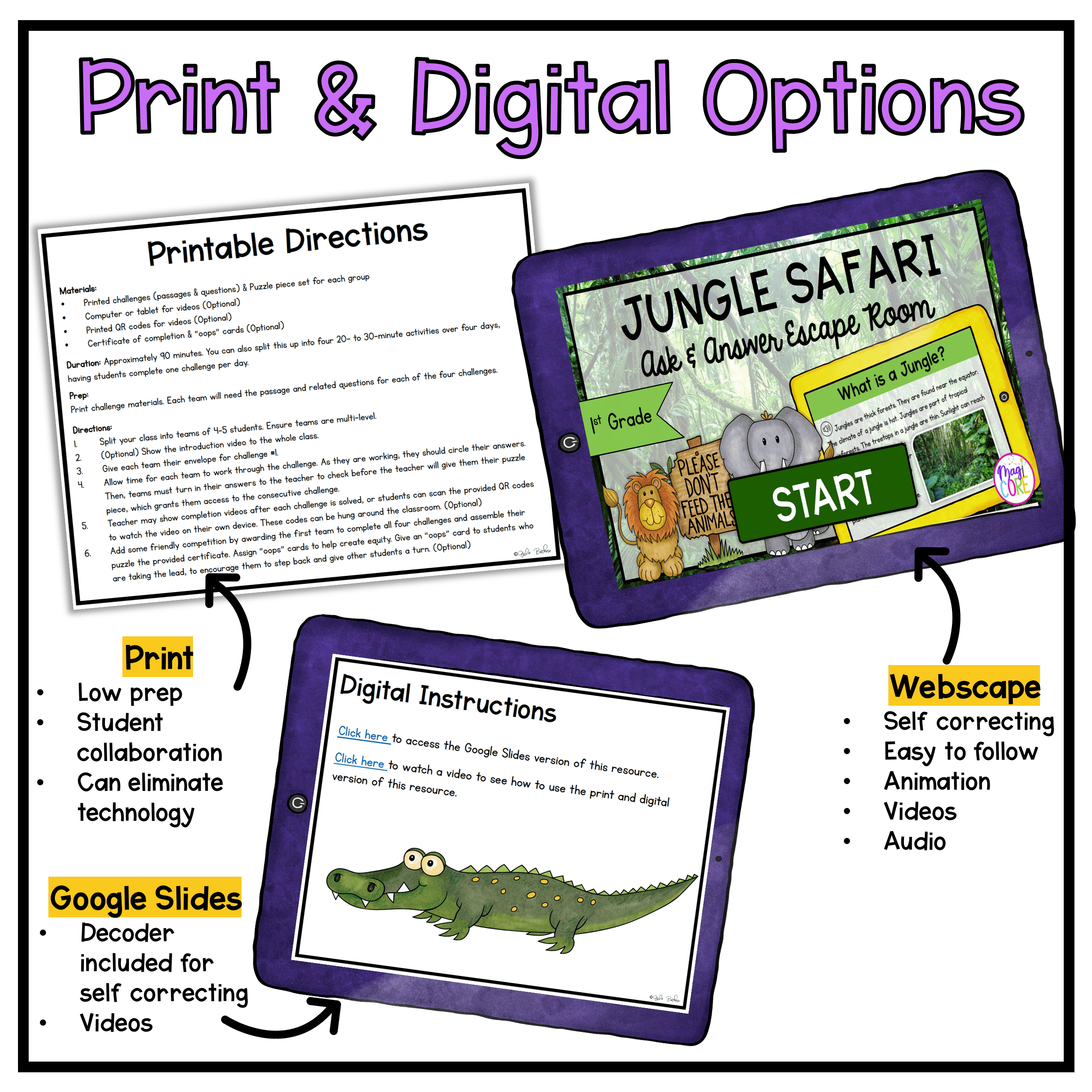 Reading Comprehension Escape Room Reading Skills Bundle 1st Grade Print Digital - Image 2
