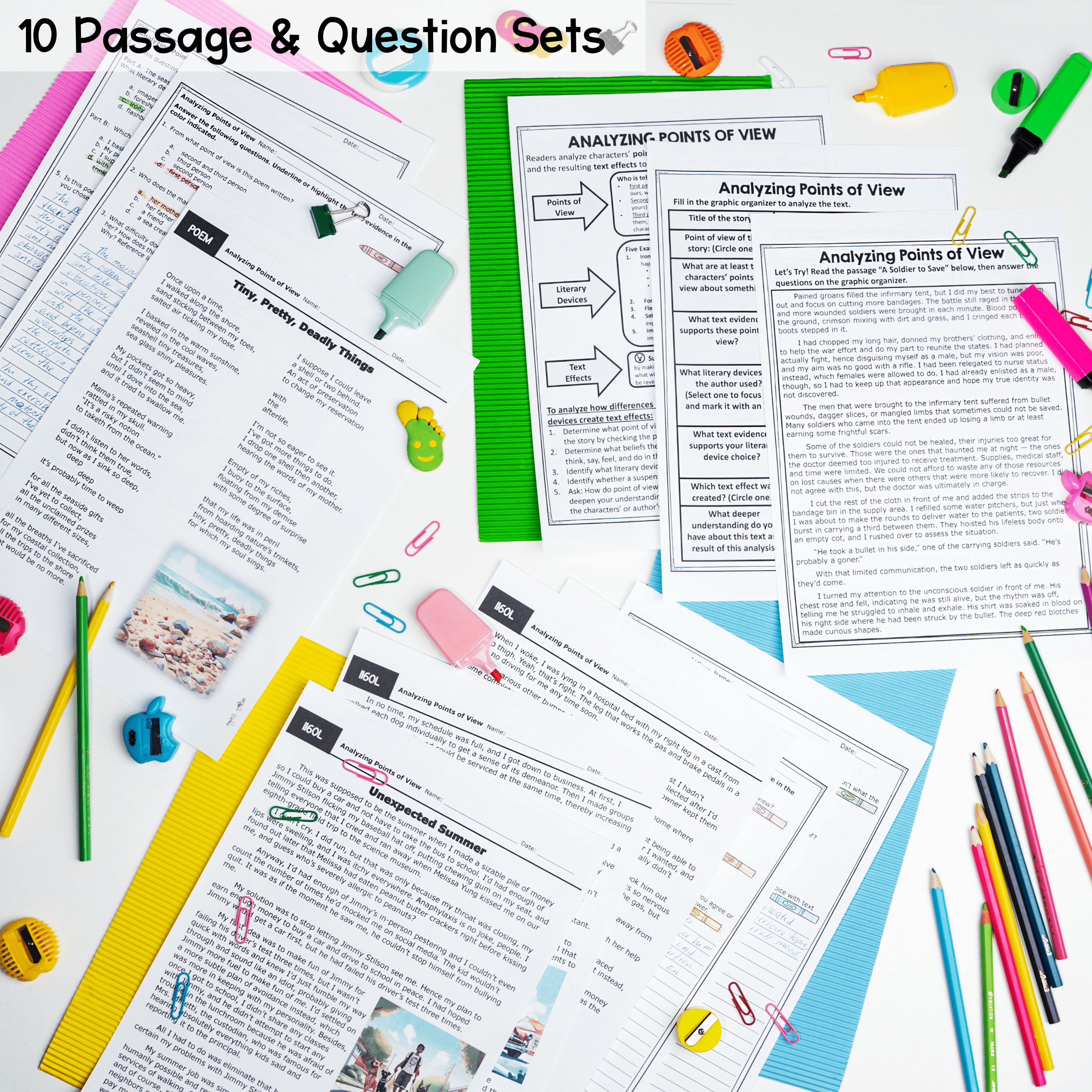Analyzing Point of View RL.8.6 Reading Passages Questions Anchor Chart - Image 2
