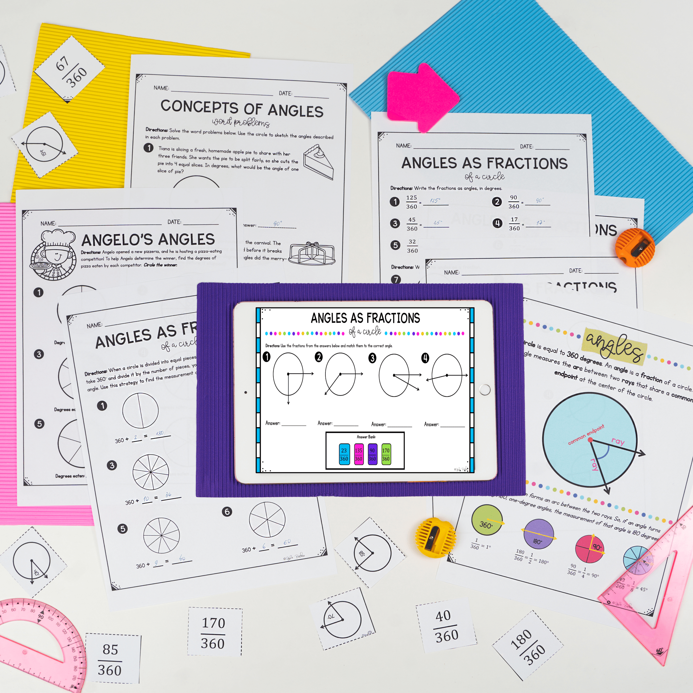 Concepts of Angles - 4th Grade Math - Print & Digital - 4.MD.C.5 - Image 3