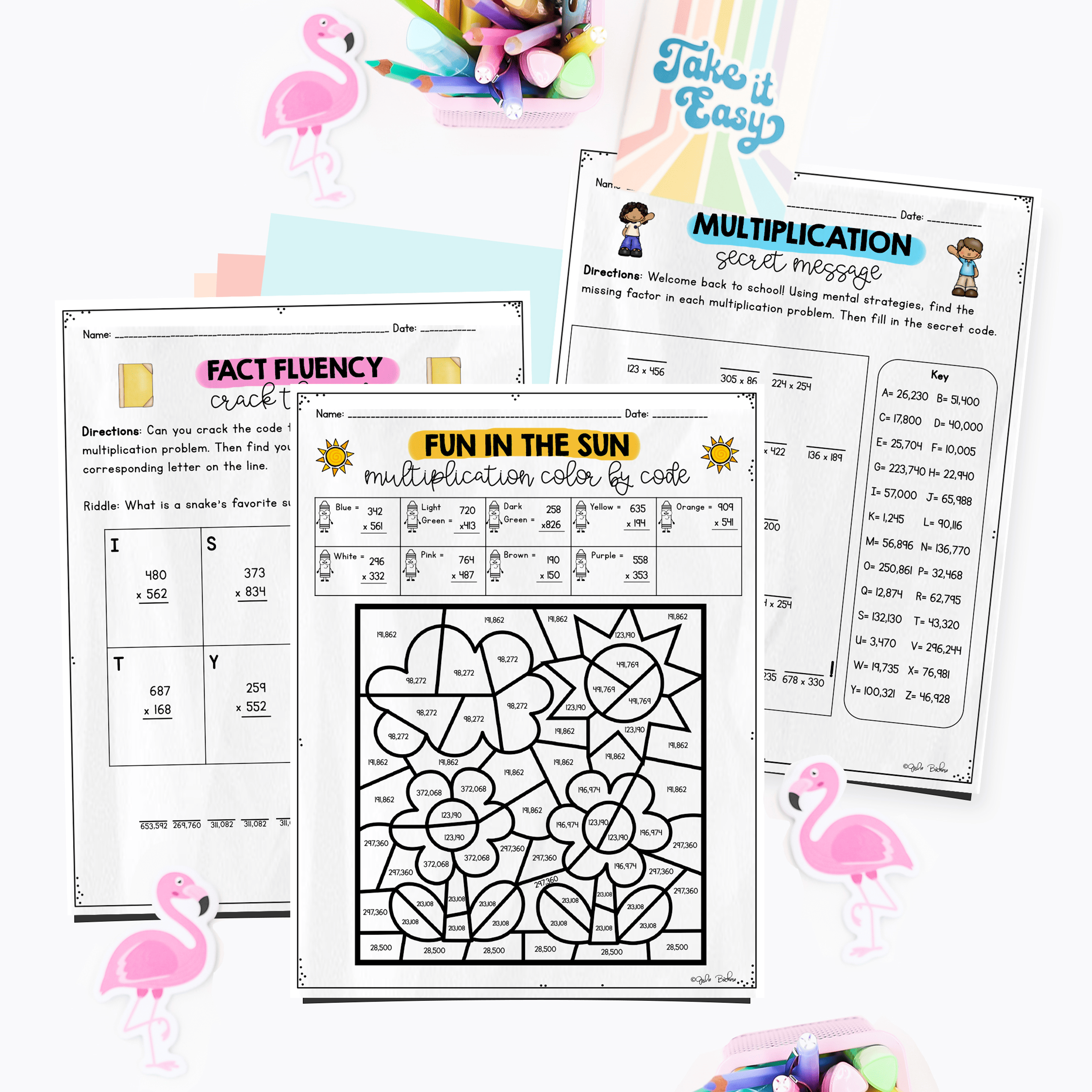 August Themed Math Practice - 5th Grade - Image 4