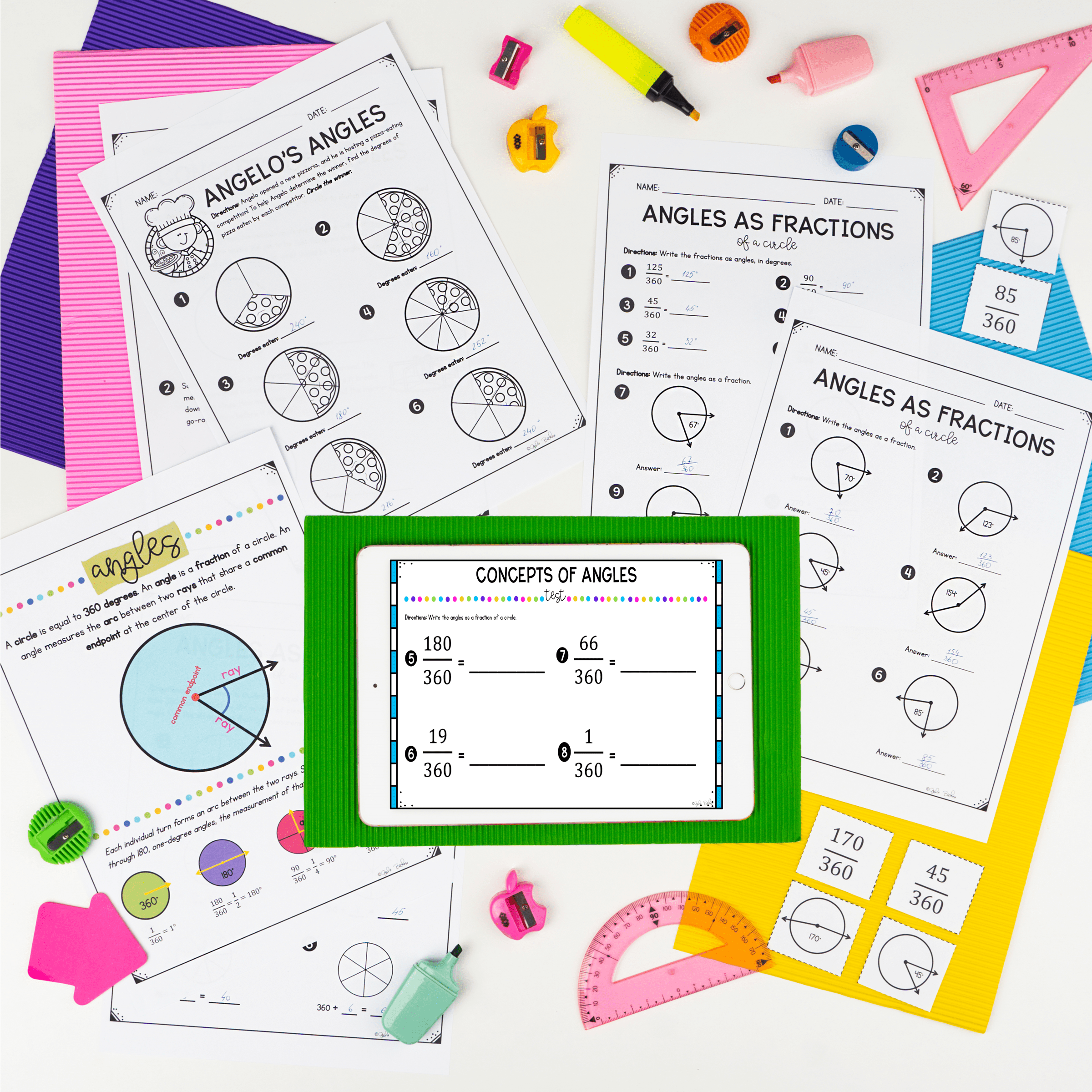Concepts of Angles - 4th Grade Math - Print & Digital - 4.MD.C.5 - Image 5