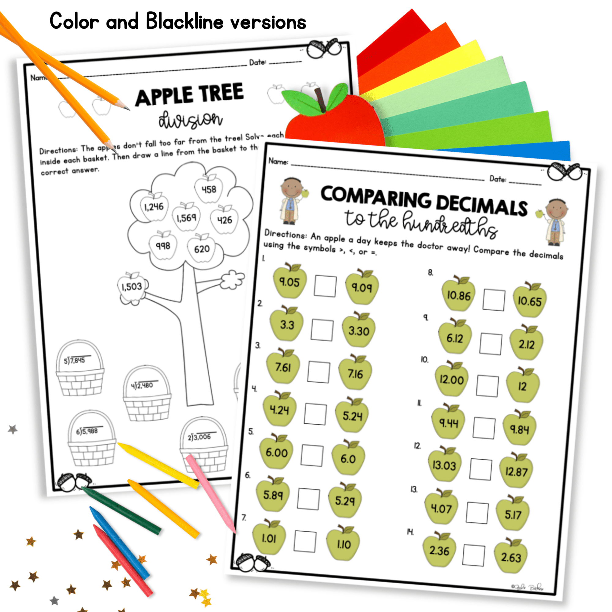 September Themed Math Practice - 4th Grade - Image 2