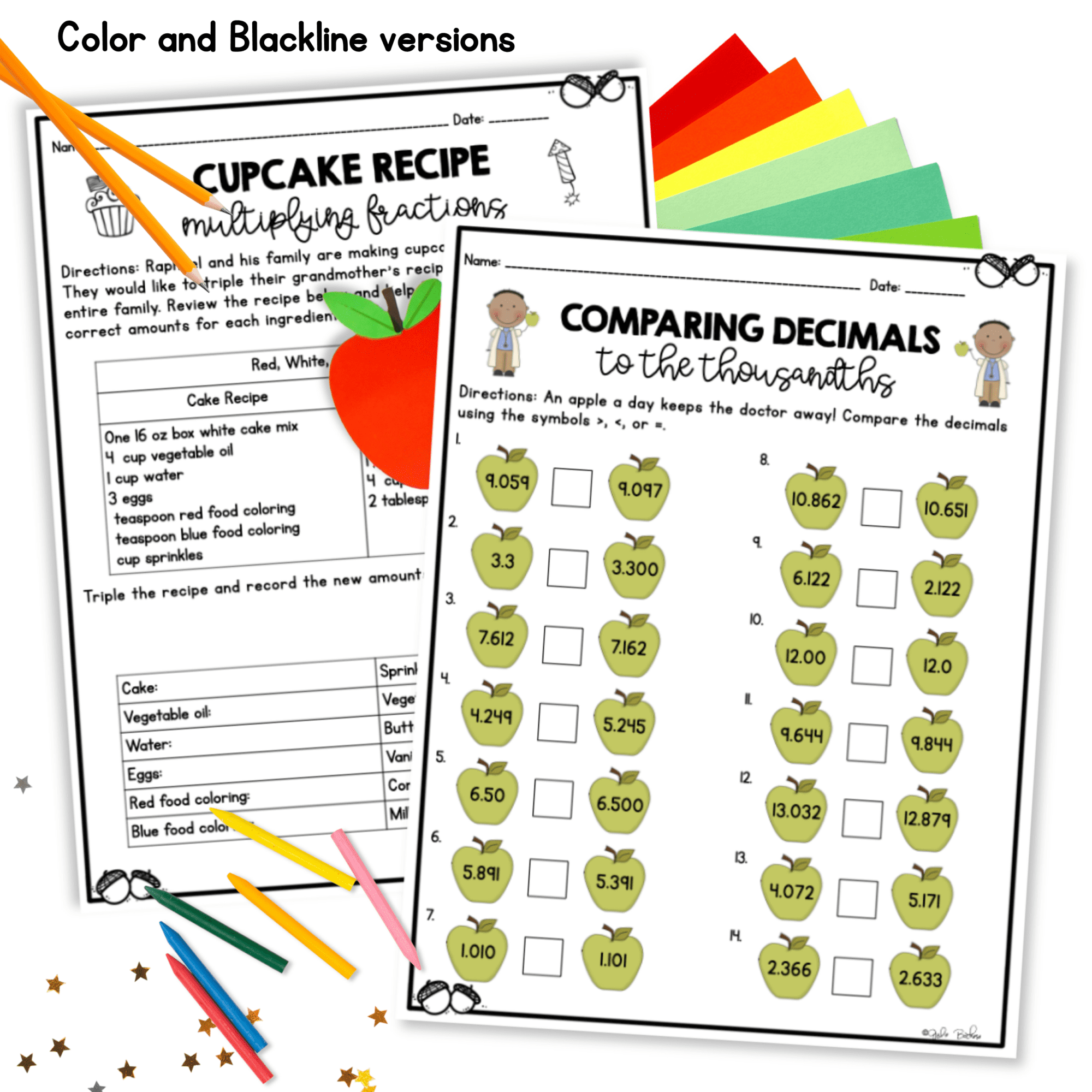 September Themed Math Practice - 5th Grade - Image 2