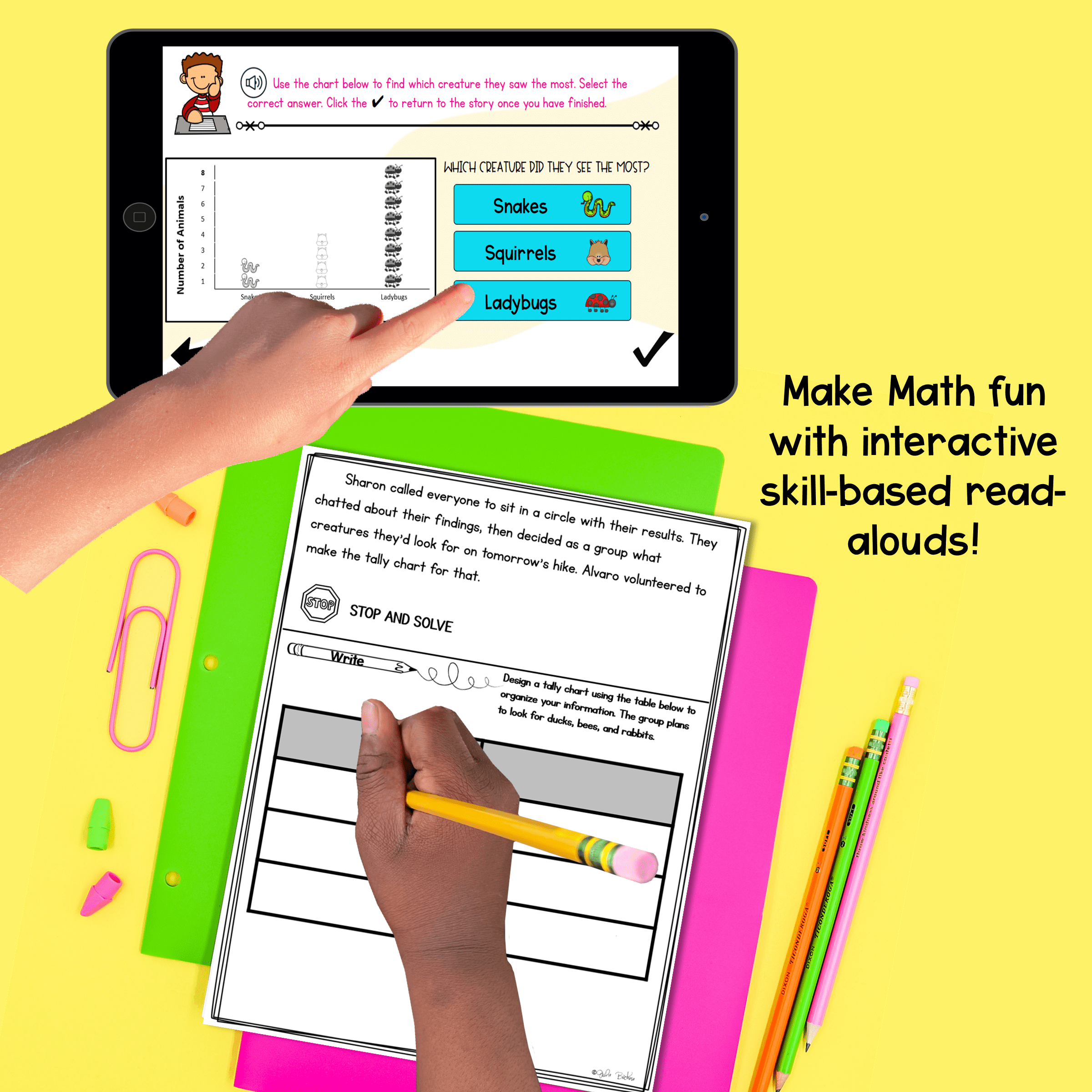 Interactive Math Stories - Measurement & Data Lengths Time Hour Half 1st Grade - Image 2