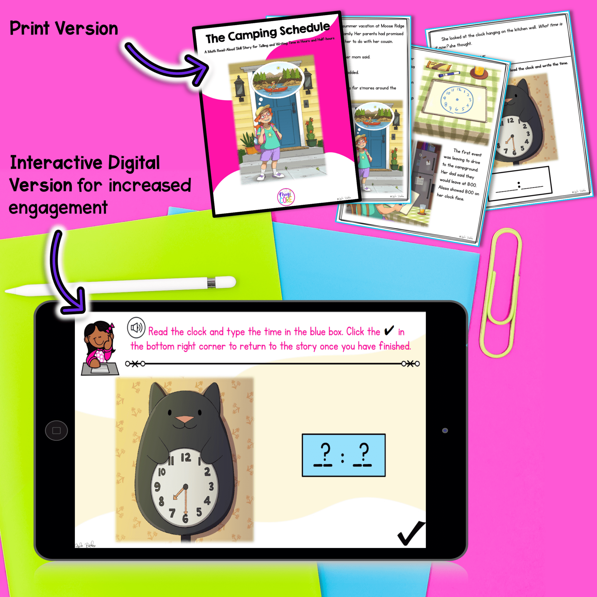 Interactive Math Stories - Measurement & Data Lengths Time Hour Half 1st Grade - Image 4