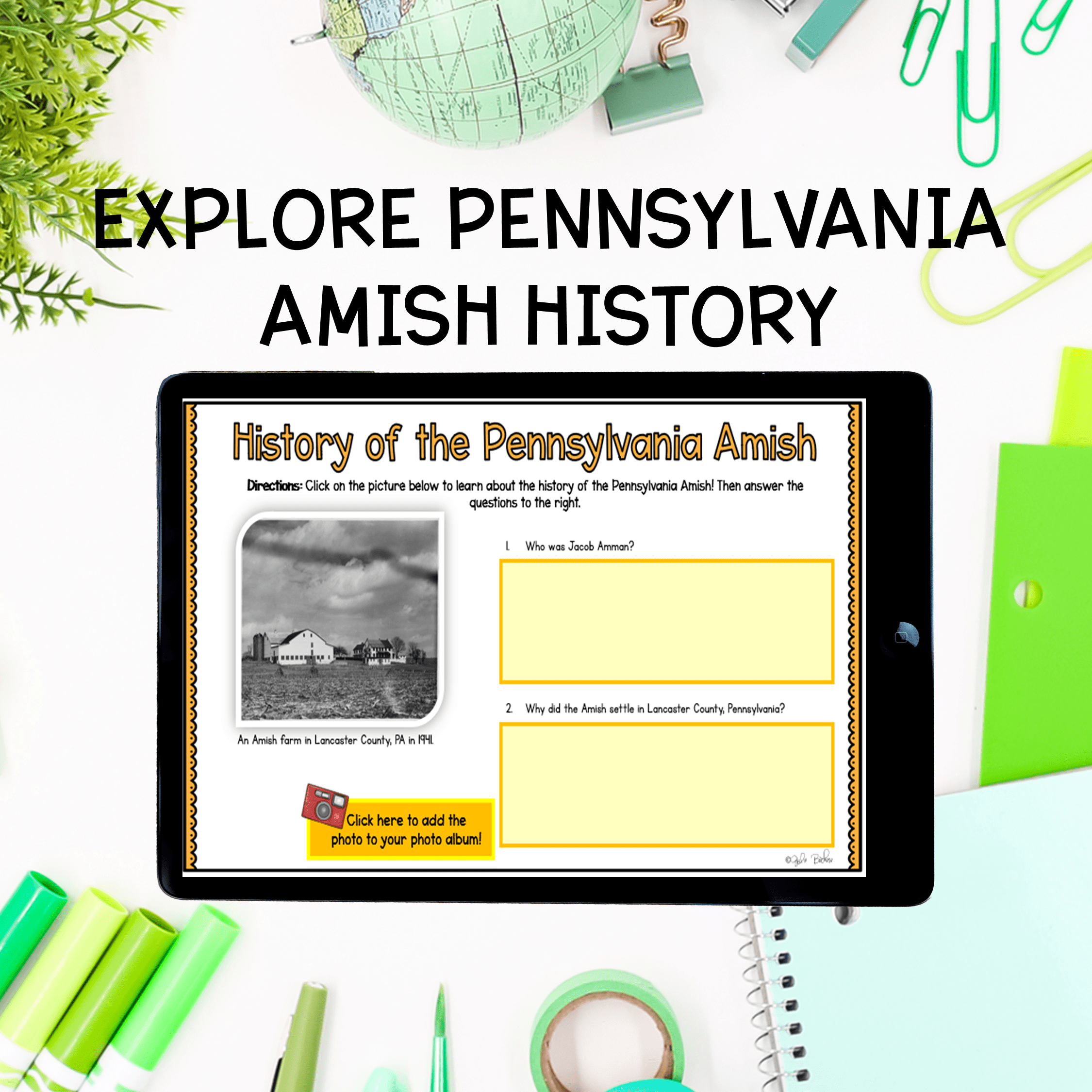 Virtual Field Trip Pennsylvania Amish Digital Resource Google Slides Activity - Image 2