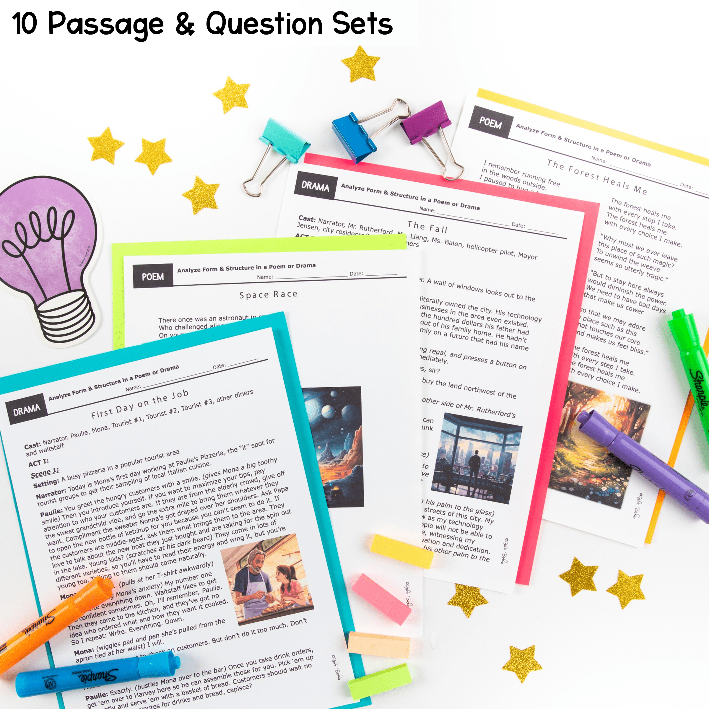 Analyze Form & Text Structure: Poem or Drama 7th Grade RL.7.5 Poetry Passages - Image 2