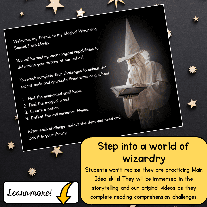 Main Topic Reading Comprehension Escape Room & Webscape 1st Grade Main Idea - Image 2