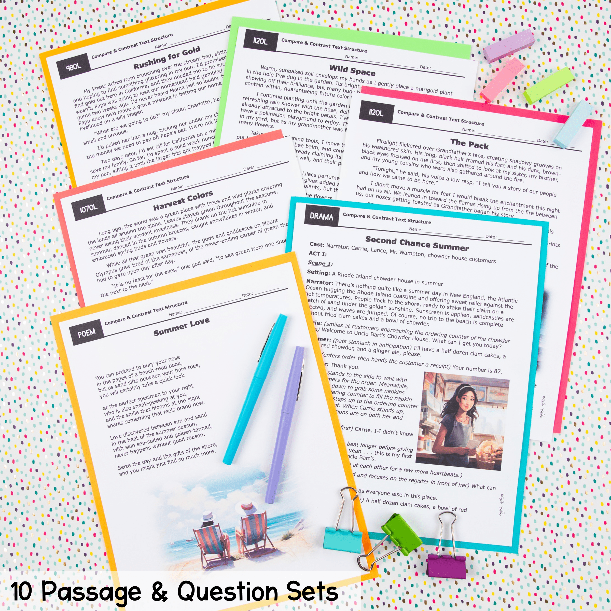 Compare & Contrast Text Structure Fiction RL.8.5 Two More Texts Passage Analysis - Image 2