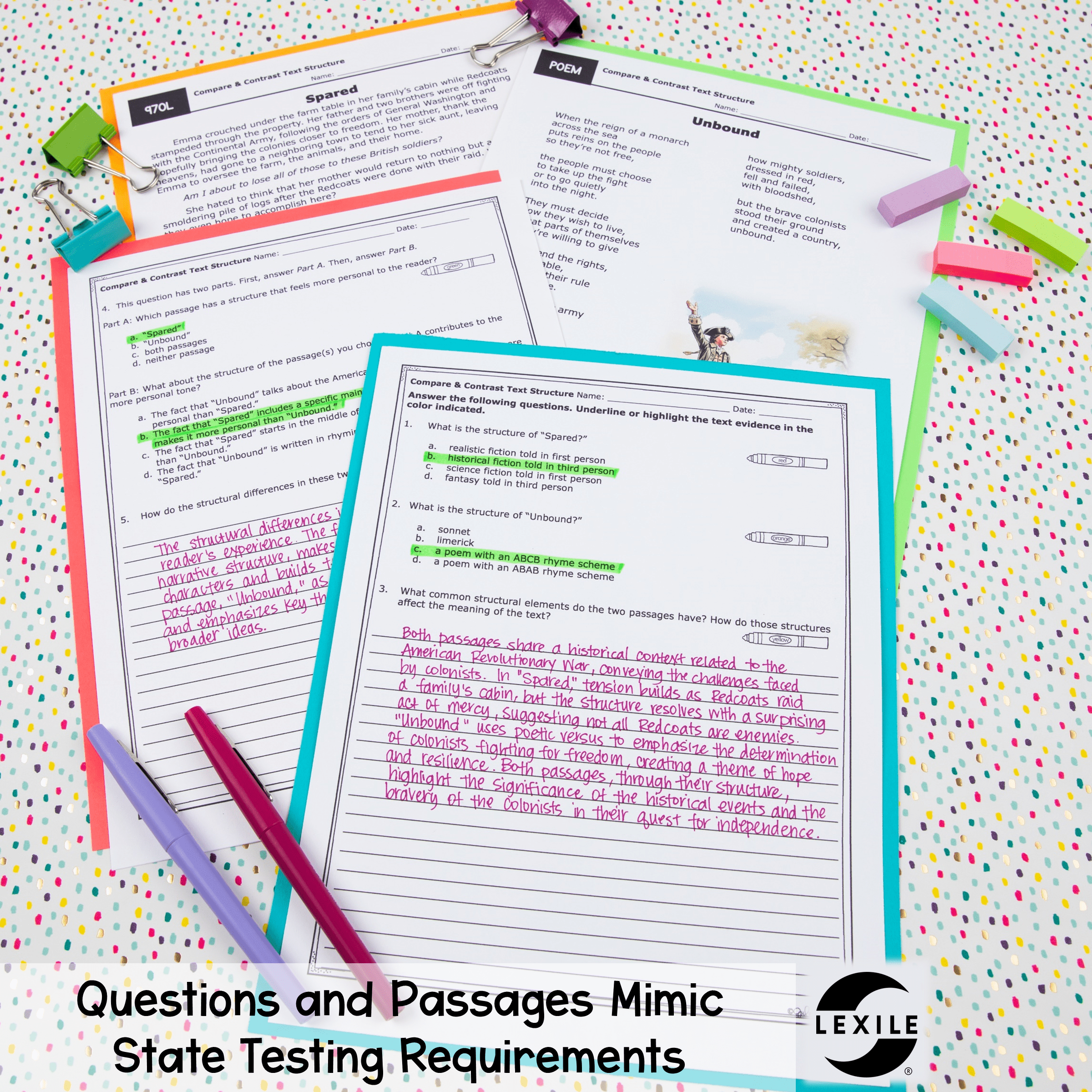 Compare & Contrast Text Structure Fiction RL.8.5 Two More Texts Passage Analysis - Image 4