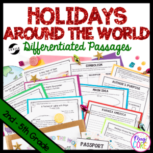 Holidays Around the World Passport Differentiated Reading Christmas Passages