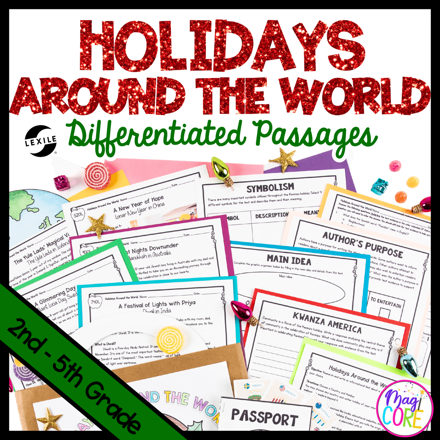 Holidays Around the World Passport Differentiated Reading Christmas Passages