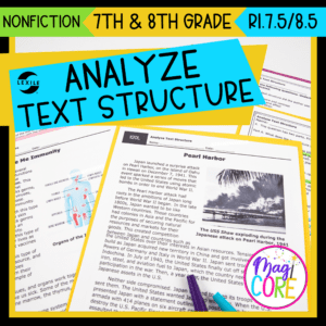 Analyze Text Structure - RI.7.5 RI.8.5 Passages