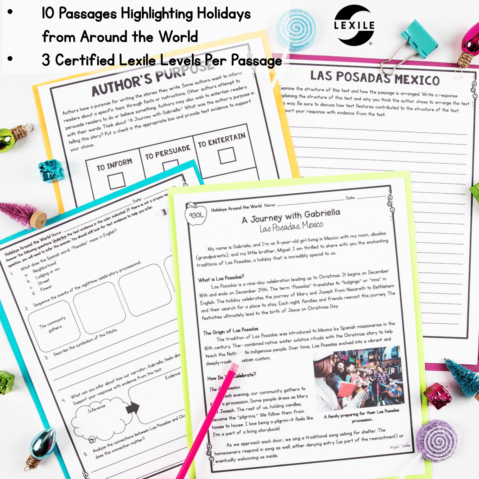Holidays Around the World Passport Differentiated Reading Christmas Passages - Image 2