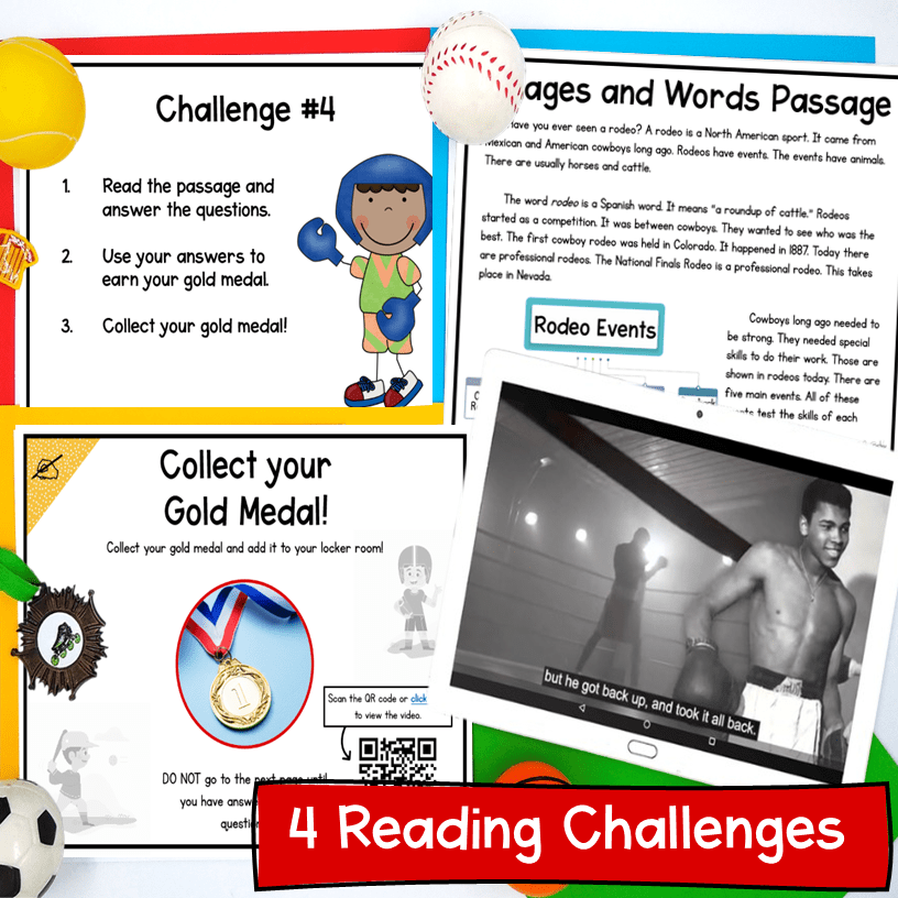 Information from Pictures Images & Text Sports Escape Room 1st Grade RI.1.6 - Image 3