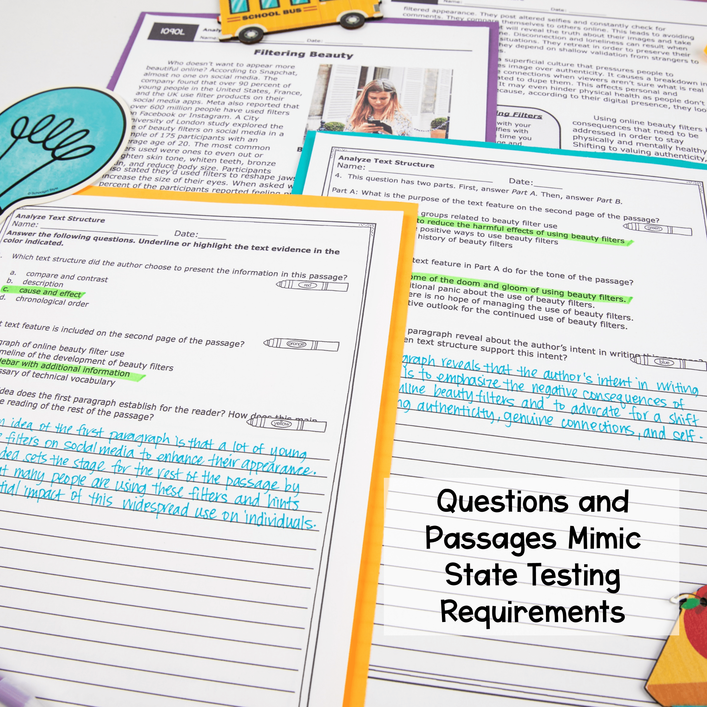 Analyze Text & Paragraph Structure RI.7.5 RI.8.5 Reading Comprehension Passages - Image 4