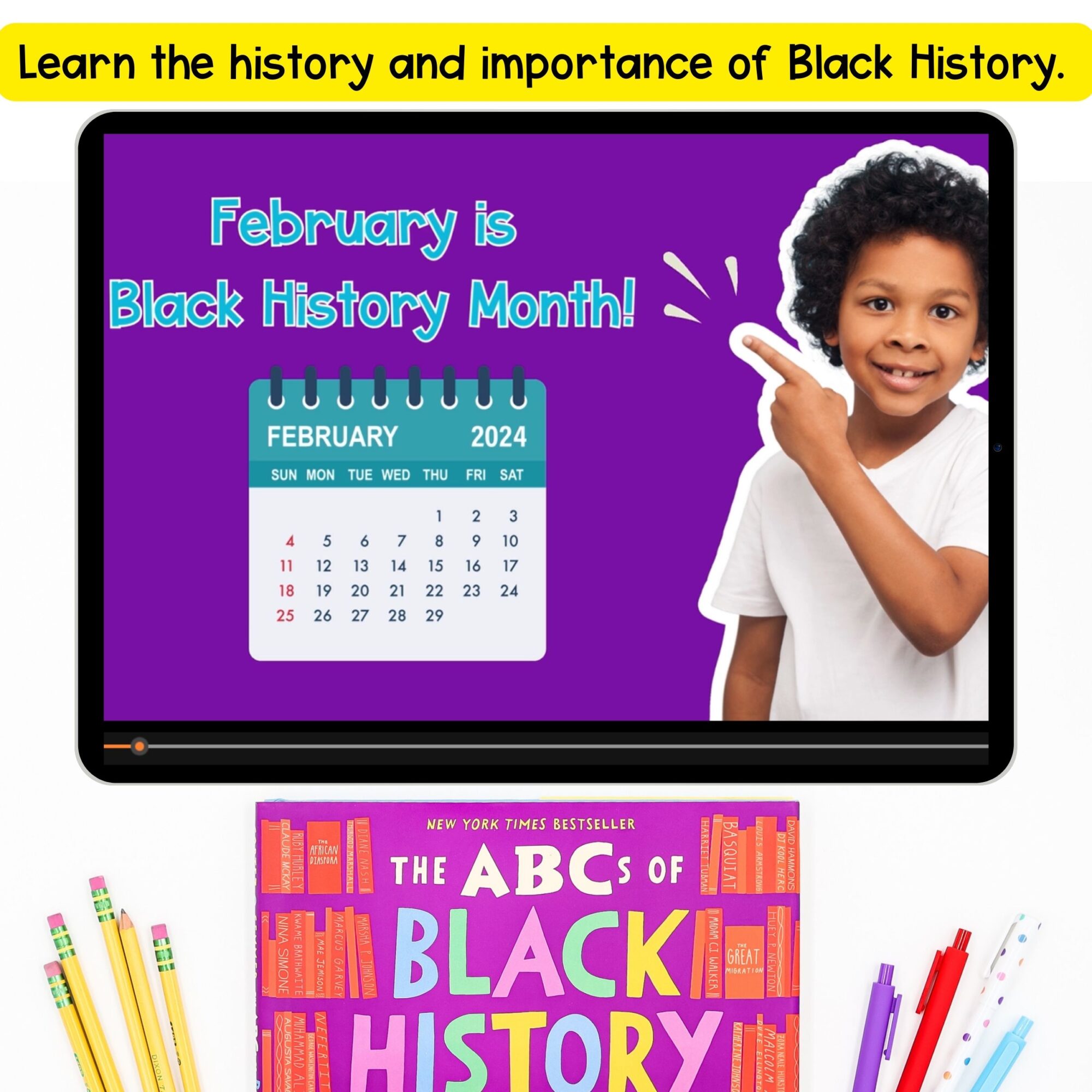 Black History Month Interactive Calendar Daily Videos Questions Digital Resource - Image 3