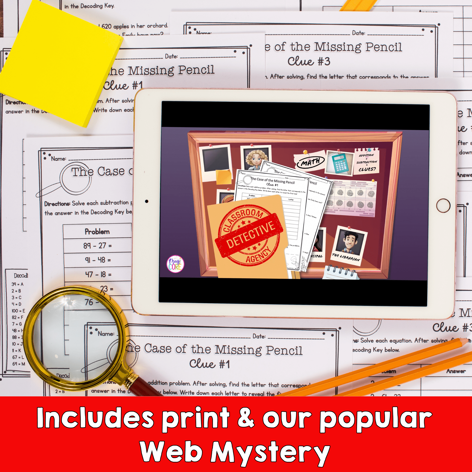Add & Subtract to 20 100 1000 - Magical Mystery Print & Digital Math Activity - Image 3