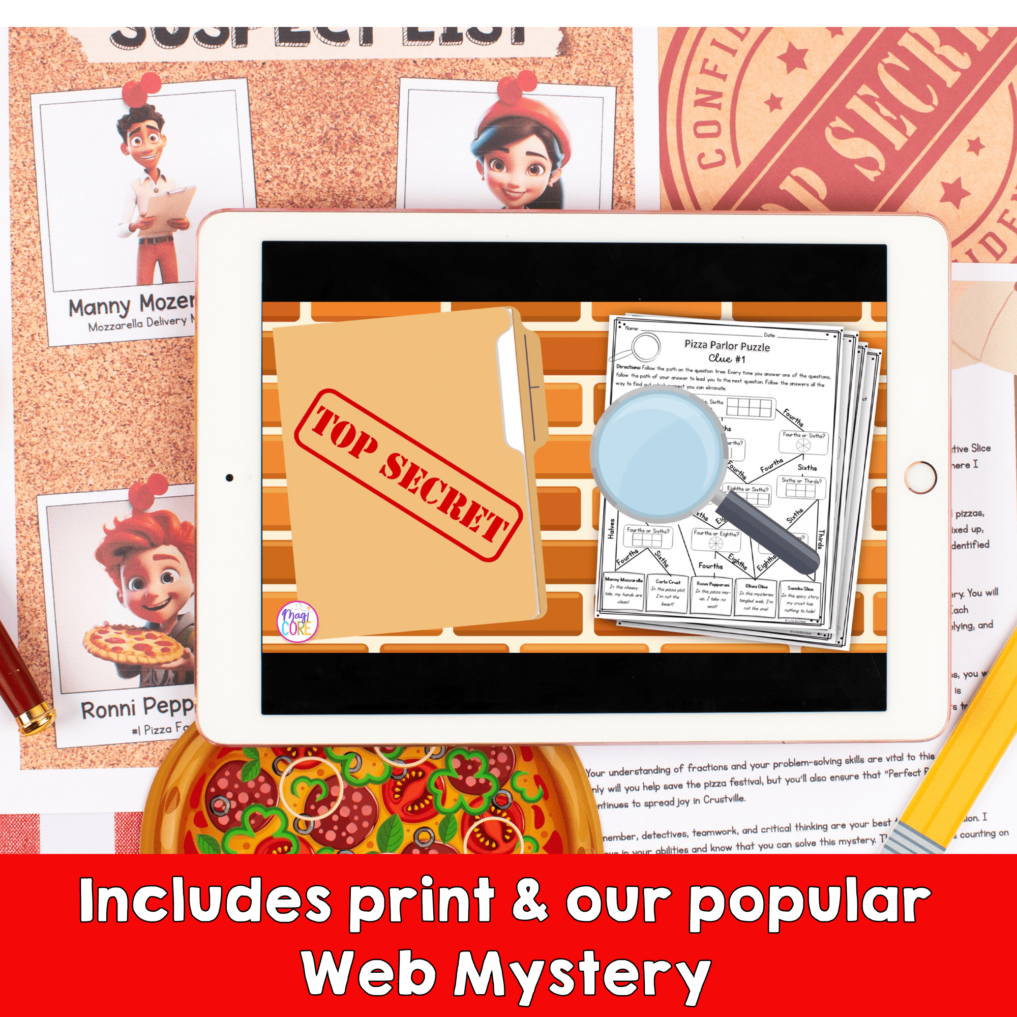 Add & Subtract Fractions Magical Mystery 4th & 5th Print & Digital Math Activity - Image 3