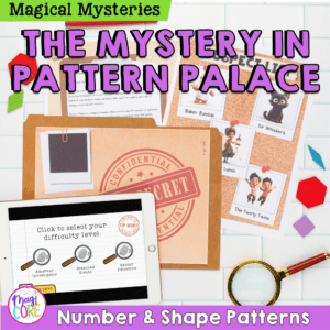 Number & Shape Patterns Mystery Math Activity Worksheets & Digital Resource