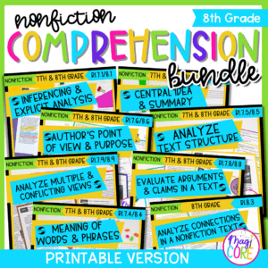 8th Grade Reading Comprehension Nonfiction Bundle - Lexile Leveled Passages