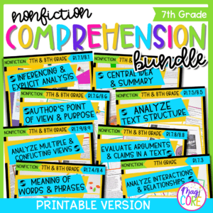 7th Grade Reading Comprehension Nonfiction Bundle - Lexile Leveled Passages