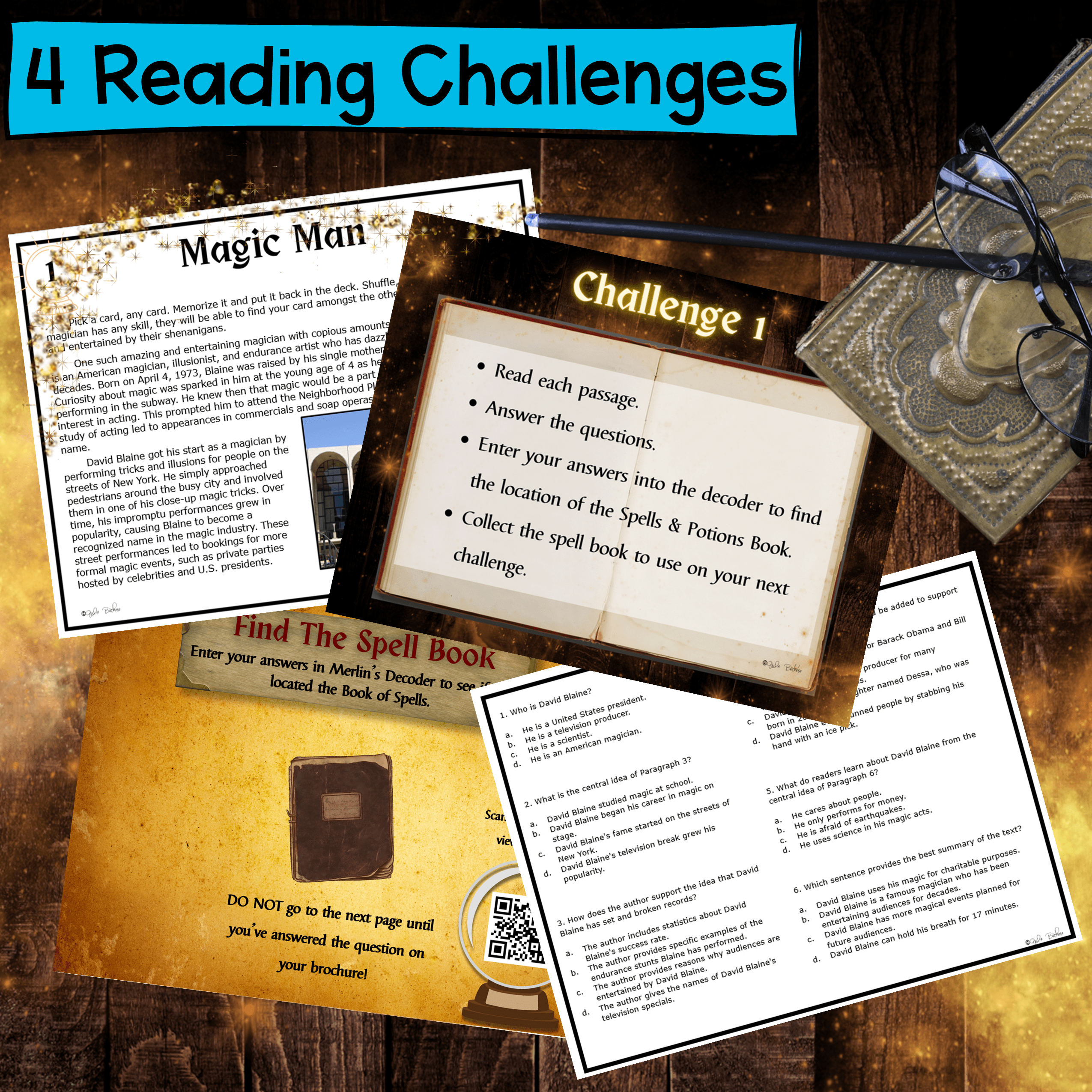 Central Idea Reading Comprehension Escape Room & Webscape™ 6th 7th 8th Grade - Image 2