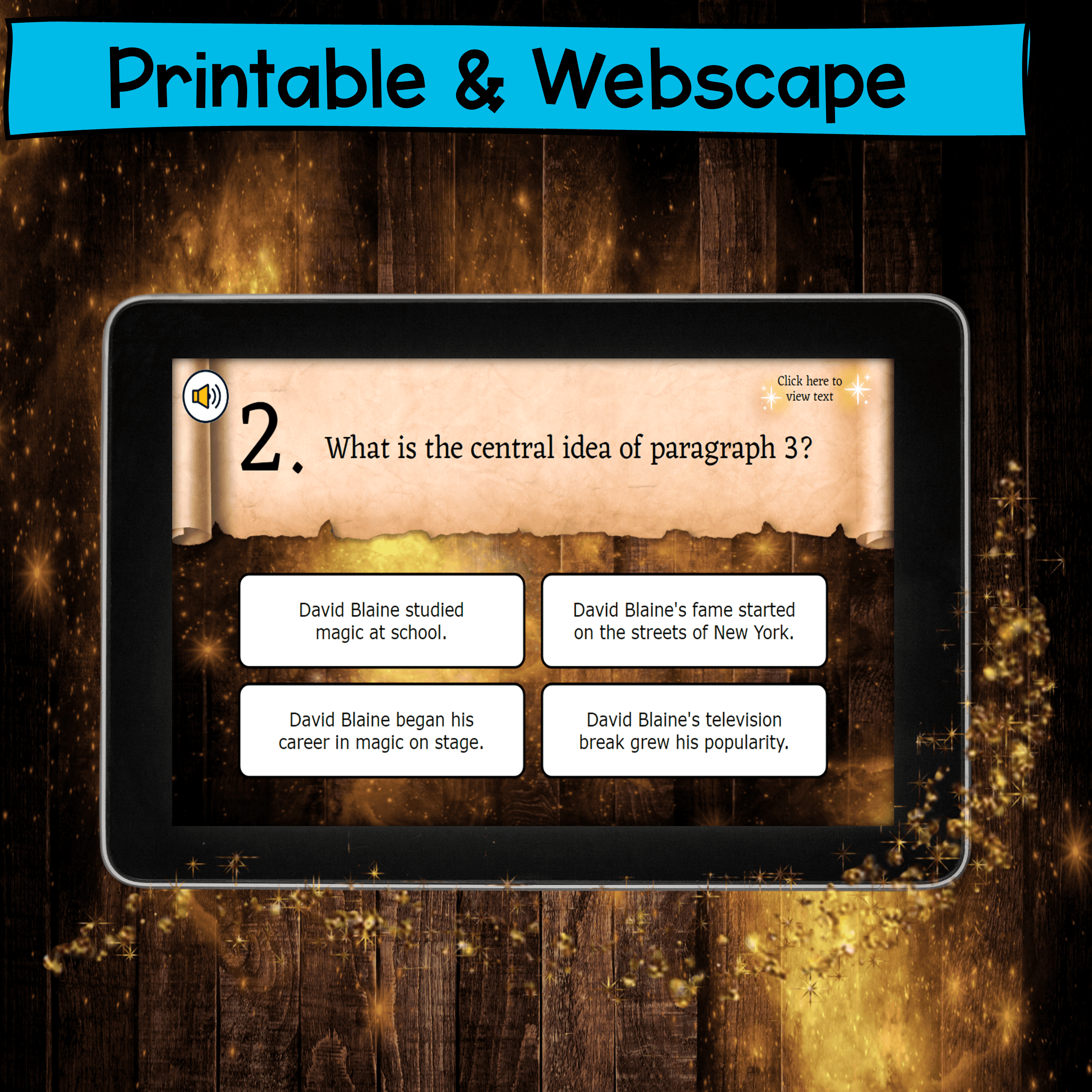 Central Idea Reading Comprehension Escape Room & Webscape™ 6th 7th 8th Grade - Image 4