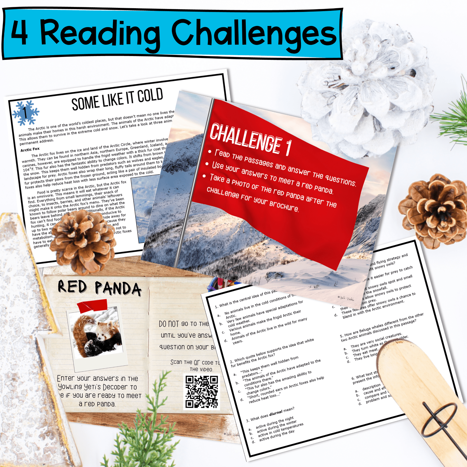 Yeti Winter Reading Comprehension Escape Room Digital Resource 6th 7th 8th Grade - Image 2