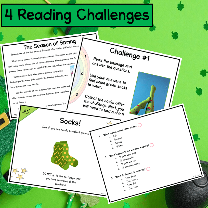 St. Patrick's Day Reading Comprehension Escape Room & Webscape™ 1st Grade March - Image 2