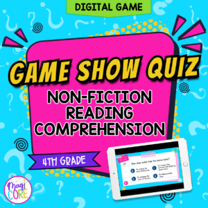 Jeopardy Style 4th Grade Reading Comprehension Review Digital ELA Quiz Game Show