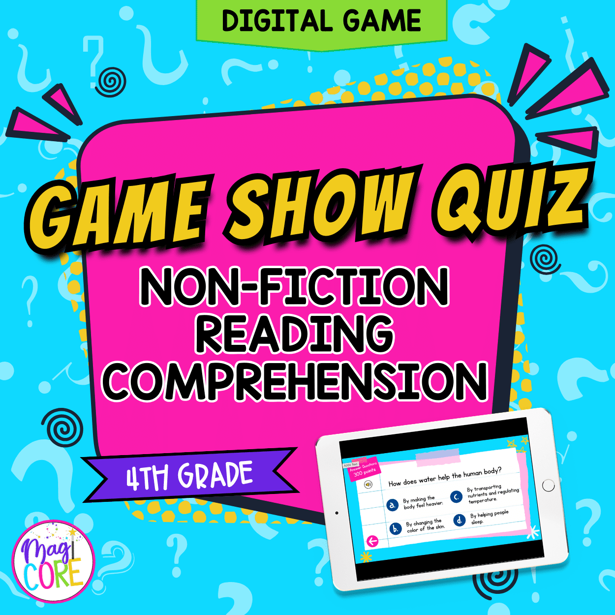 Jeopardy Style 4th Grade Reading Comprehension Review Digital ELA Quiz Game Show