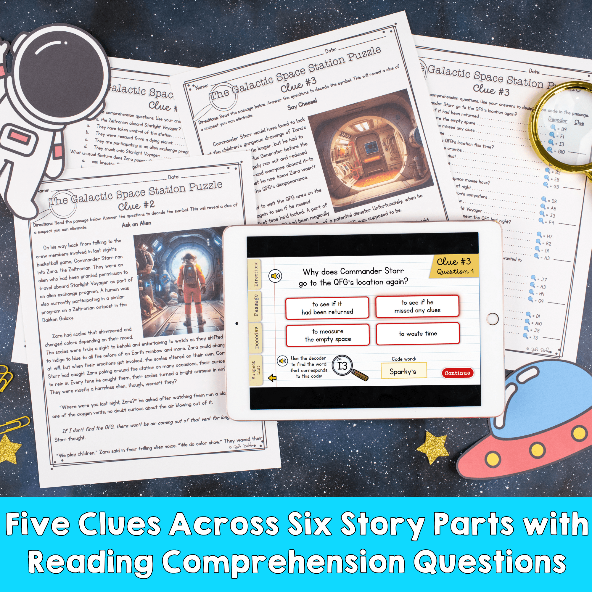 The Galactic Space Station Puzzle Reading Comprehension Print & Digital Activity - Image 3