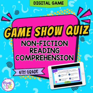 Jeopardy Style 6th Grade Reading Comprehension Review Digital ELA Quiz Game Show