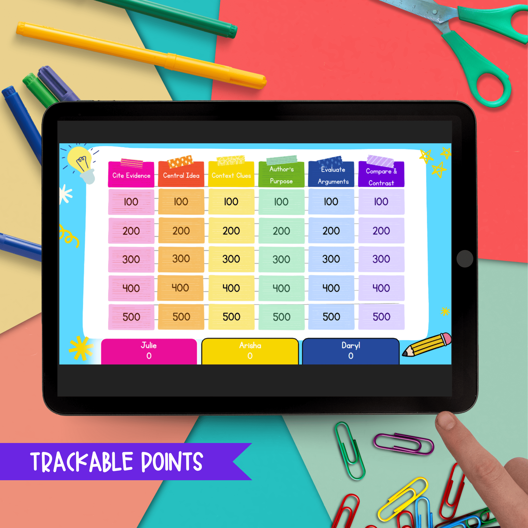 Jeopardy Style 6th Grade Reading Comprehension Review Digital ELA Quiz Game Show - Image 5