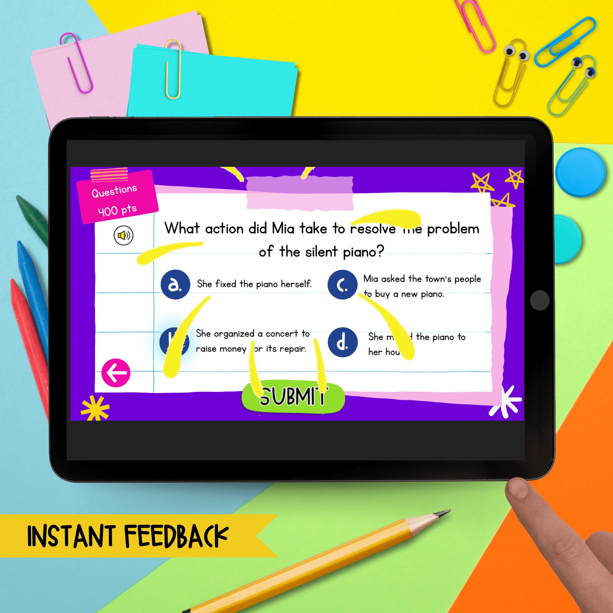 Jeopardy Style 3rd Grade Fiction Reading Comprehension Review ELA Quiz Game Show - Image 6