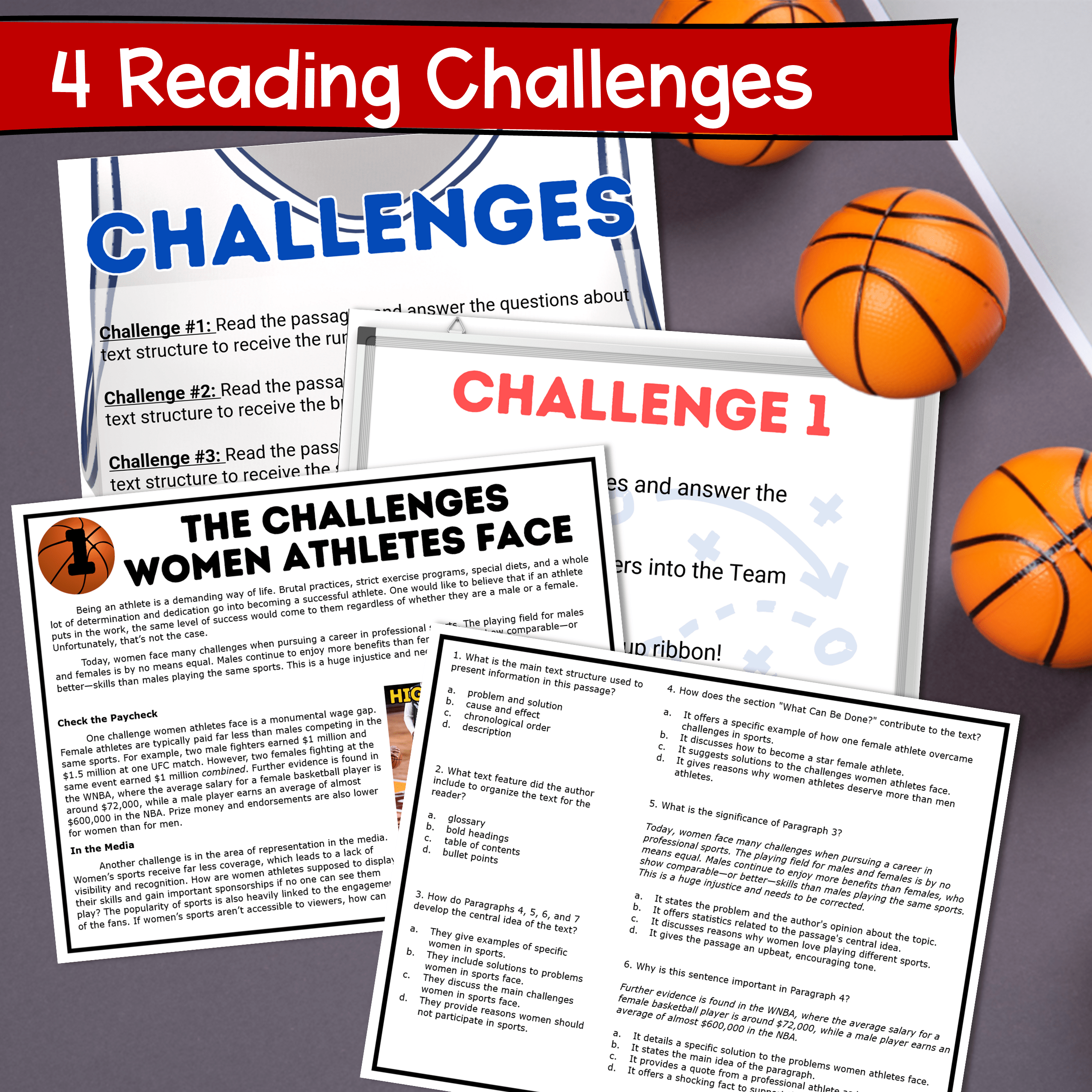 Analyze Text Structure Sports Reading Escape Room 6th 7th 8th Grade - Image 2