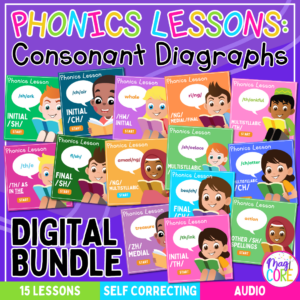 Phonics Consonant Digraphs Digital Mini Lessons Science of Reading SOR Aligned
