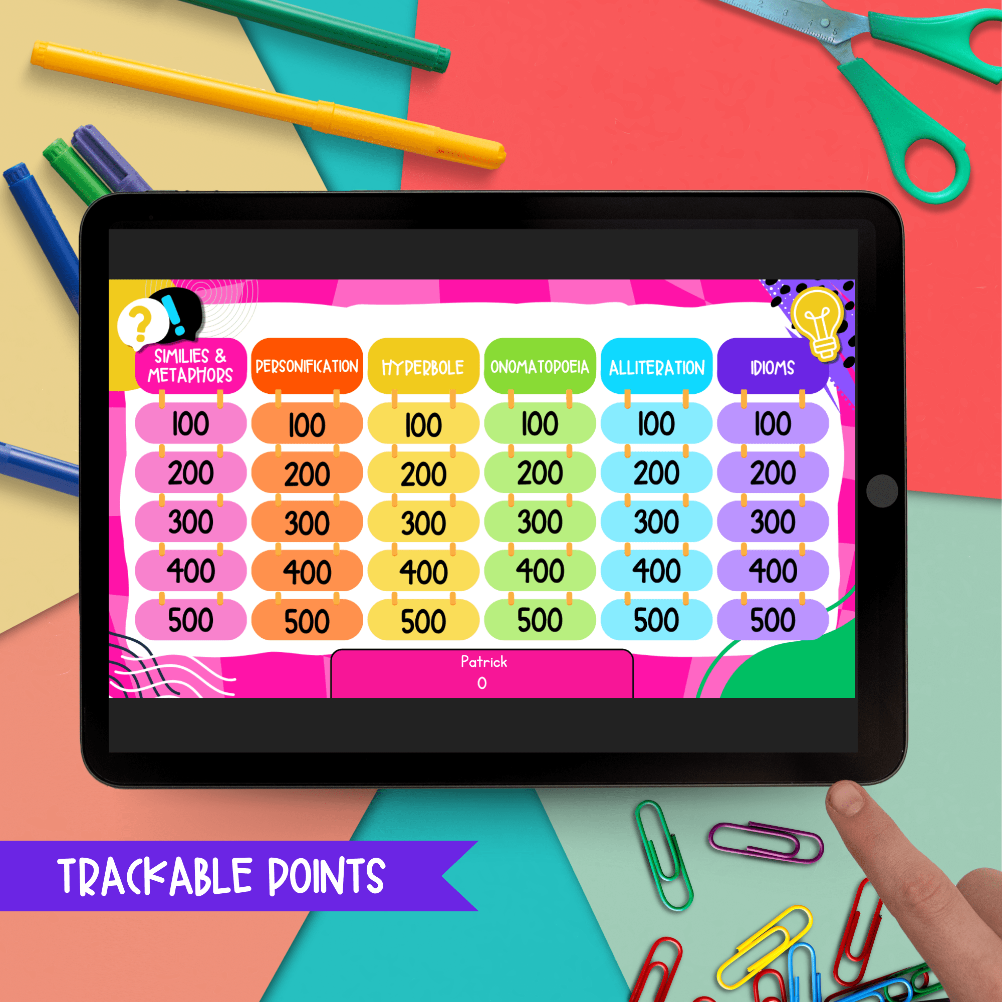 Jeopardy Style Figurative Language Reading Comprehension Review Quiz Game Show - Image 5
