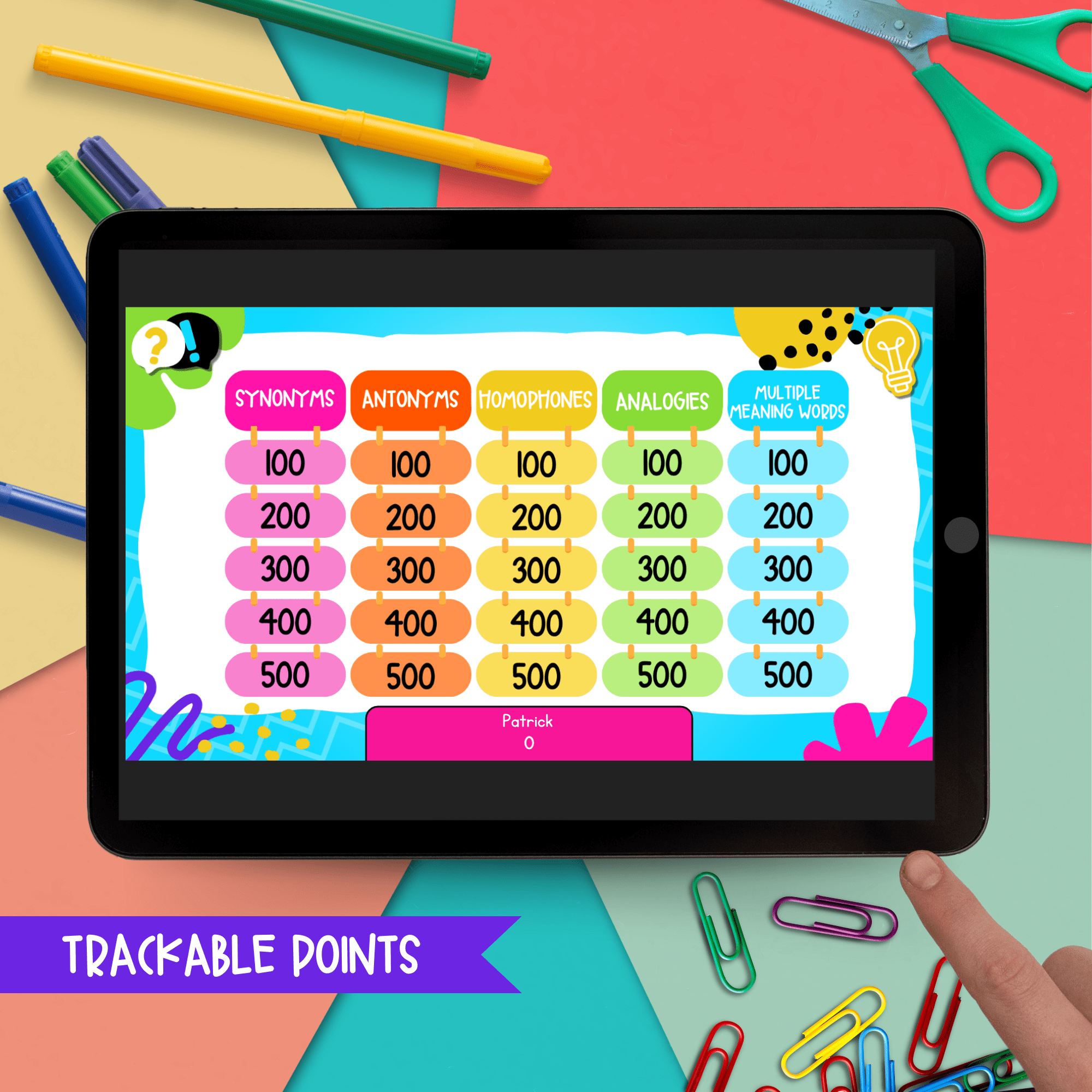 Jeopardy Style Vocabulary Reading Comprehension Review Quiz Game Show - Image 5